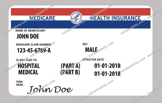 USA medicare health insurance card